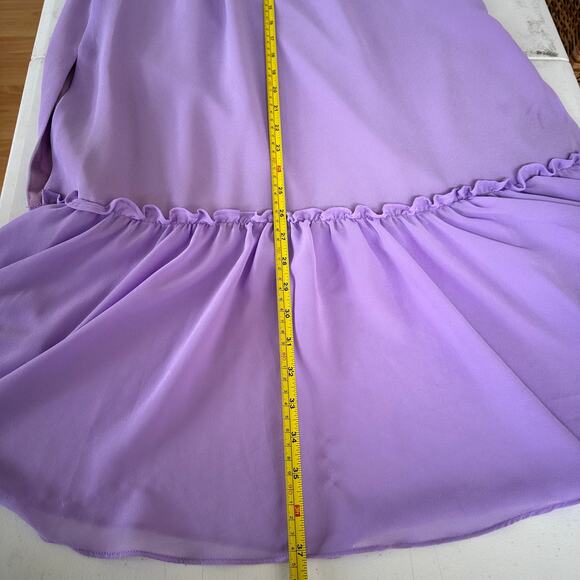 Lovers and Friends Arden Midi Chiffon with Side Seam Slits Dress Purple Lilac  S - Picture 14 of 15